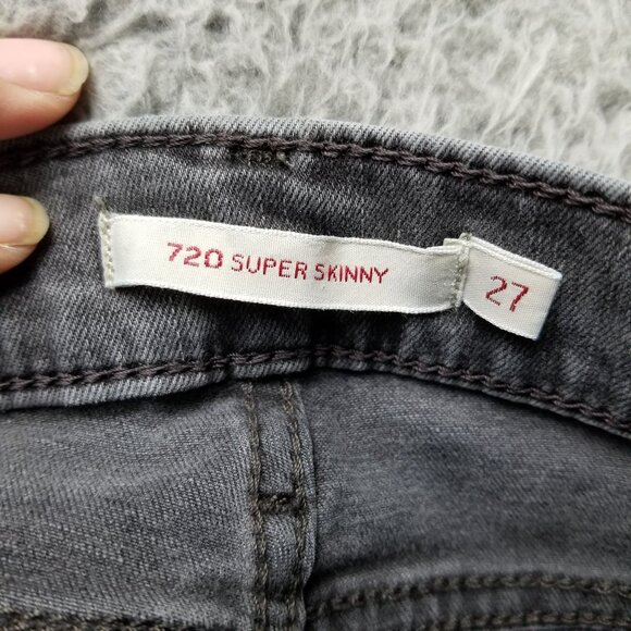 Levis Jeans Womens 27 Gray 720 Super Skinny Premium Stretch Denim *Read* - Picture 13 of 16